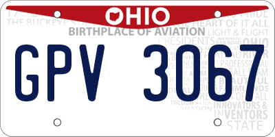 OH license plate GPV3067