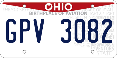 OH license plate GPV3082