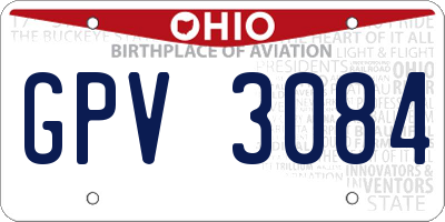 OH license plate GPV3084