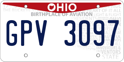 OH license plate GPV3097