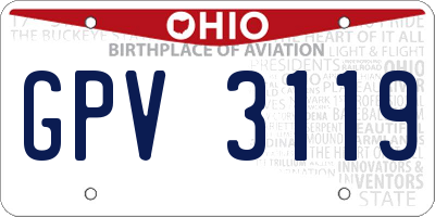 OH license plate GPV3119