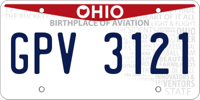 OH license plate GPV3121