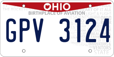 OH license plate GPV3124