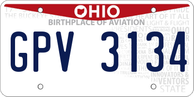 OH license plate GPV3134
