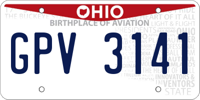 OH license plate GPV3141