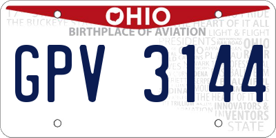 OH license plate GPV3144