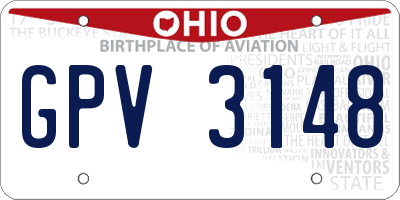 OH license plate GPV3148