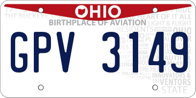 OH license plate GPV3149