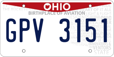 OH license plate GPV3151