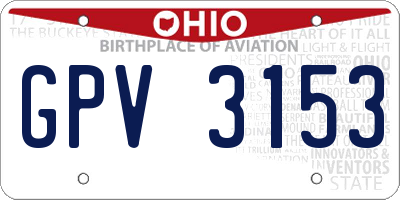 OH license plate GPV3153