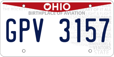 OH license plate GPV3157