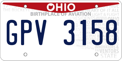 OH license plate GPV3158
