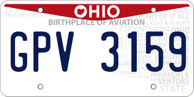 OH license plate GPV3159