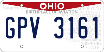 OH license plate GPV3161
