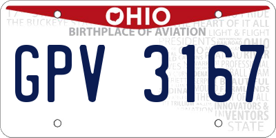 OH license plate GPV3167