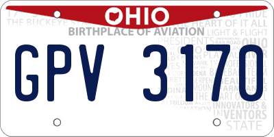 OH license plate GPV3170