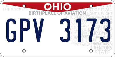 OH license plate GPV3173