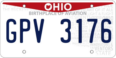 OH license plate GPV3176