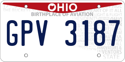OH license plate GPV3187