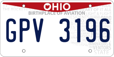 OH license plate GPV3196