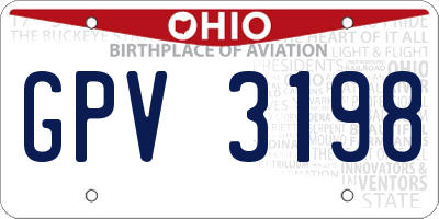 OH license plate GPV3198