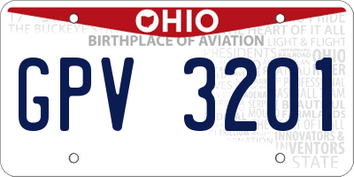 OH license plate GPV3201