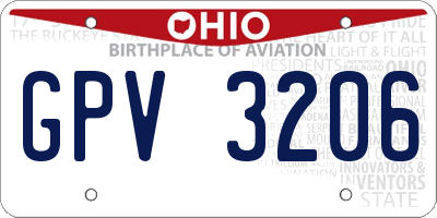 OH license plate GPV3206