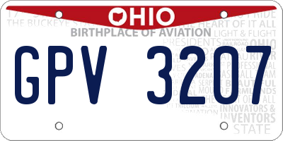 OH license plate GPV3207