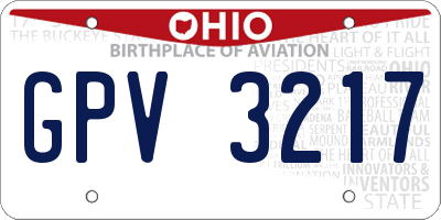 OH license plate GPV3217