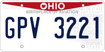 OH license plate GPV3221