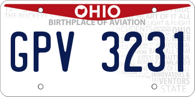 OH license plate GPV3231