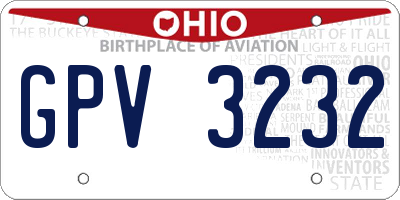 OH license plate GPV3232