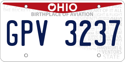 OH license plate GPV3237