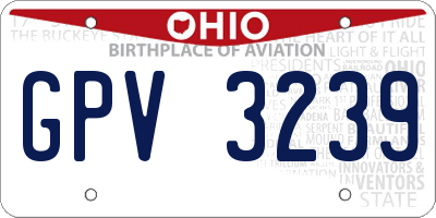 OH license plate GPV3239
