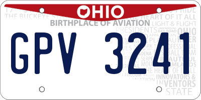 OH license plate GPV3241