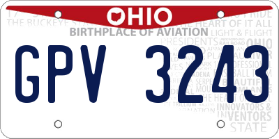 OH license plate GPV3243