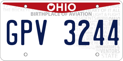 OH license plate GPV3244