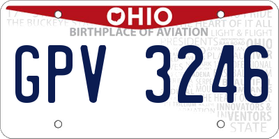 OH license plate GPV3246
