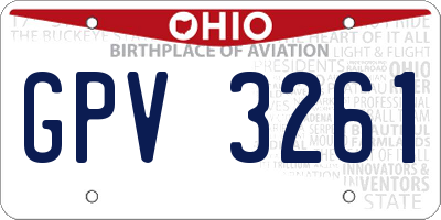 OH license plate GPV3261