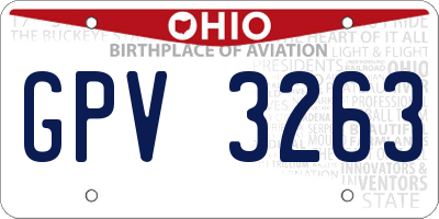OH license plate GPV3263