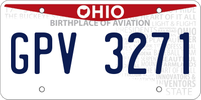 OH license plate GPV3271