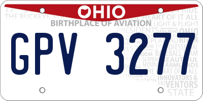 OH license plate GPV3277