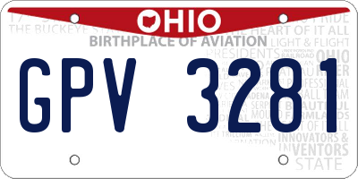 OH license plate GPV3281