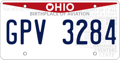 OH license plate GPV3284