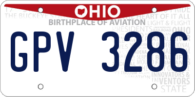 OH license plate GPV3286