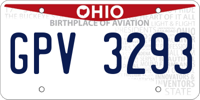 OH license plate GPV3293