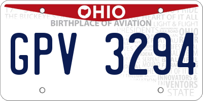 OH license plate GPV3294