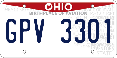 OH license plate GPV3301