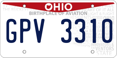 OH license plate GPV3310