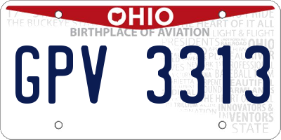 OH license plate GPV3313